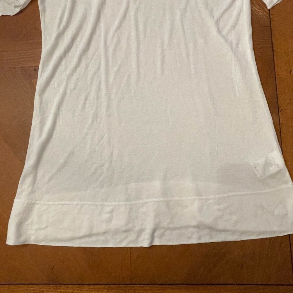 NWT Patrizia Pepe Super Soft Viscose White Tee Shirt Size U - Picture 6 of 10